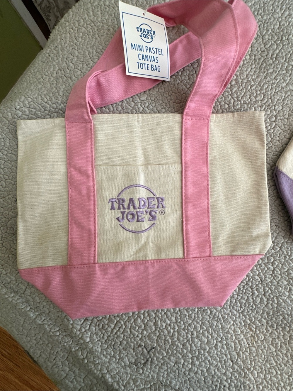 Trader Joe’s Pink Canvas Mini Tote Bag